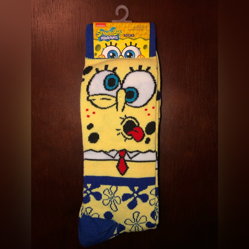 SPONGEBOB SQUAREPANTS NOVELTY CREW SOCKS NWT MEN’S SHOE SIZE 6-12